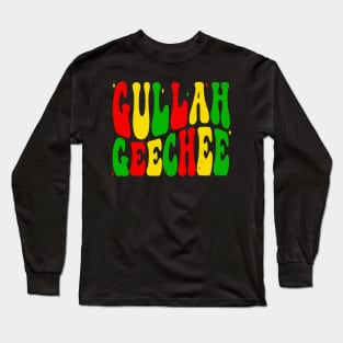 Retro Gullah Geechee Cultural Pride Colors Long Sleeve T-Shirt